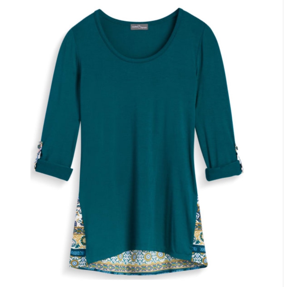 Printed Back Long Sleeve Top
